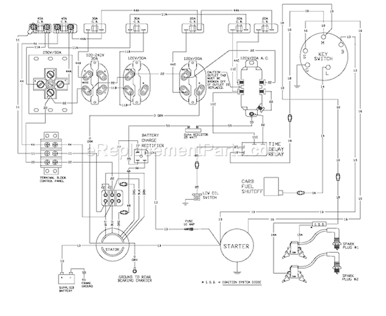Page F Diagram and Parts List for 1339-0  Briggs and Stratton Generator